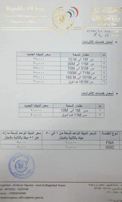 وزيرة الاتصالات توجه بتخفيض أسعار الانترنت للمؤسسات الحكومية