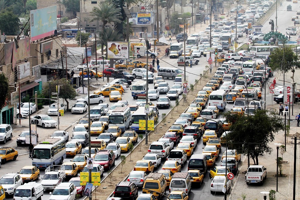 حركة شبه متوقفة.. الموقف المروري في بغداد
