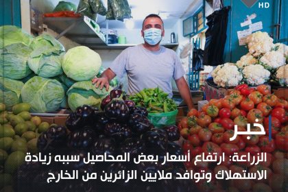 الزراعة: ارتفاع أسعار بعض المحاصيل سببه زيادة الاستهلاك وتوافد ملايين الزائرين من الخارج