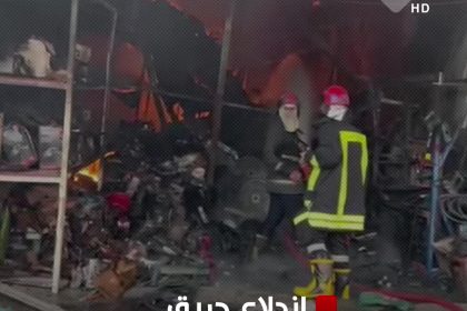 اندلاع حريق داخل محال ومخازن في شارع الظلال ببغداد