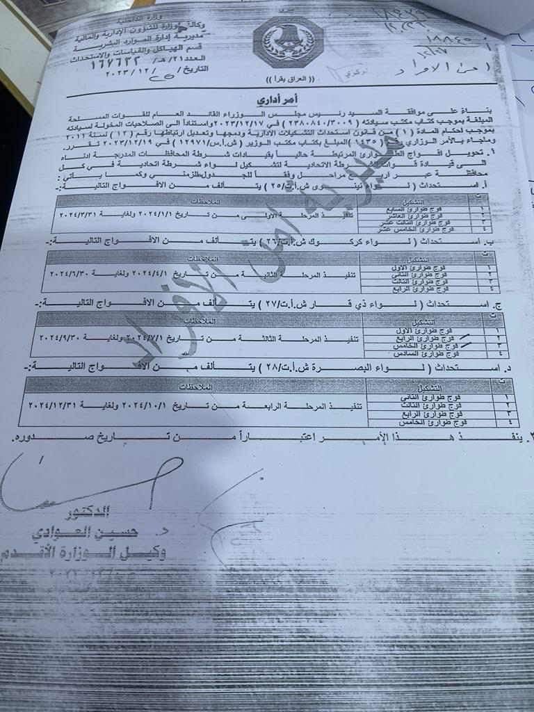 بالوثيقة.. قرار جديد من الداخلية لاستلام الملف الأمني بالمحافظات