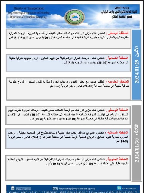 طقس العراق.. أمطار وثلوج وانخفاض في درجات الحرارة خلال الأيام المقبلة 