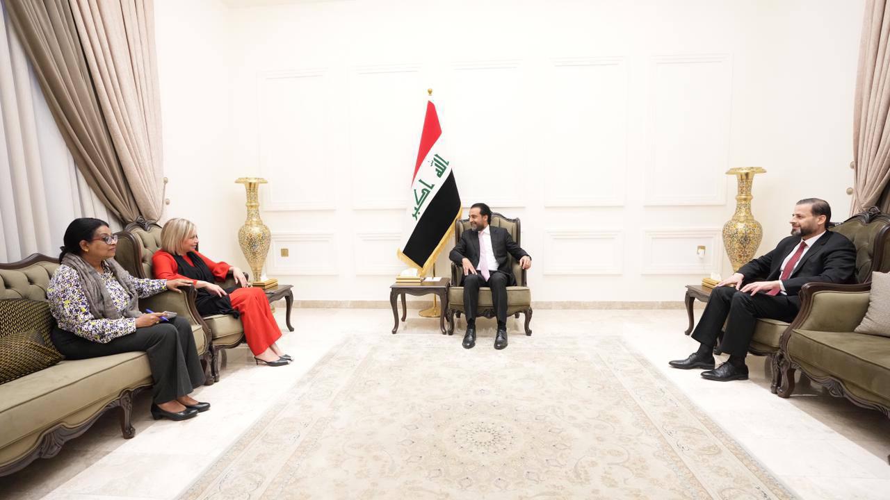 رئيس حزب تقدم محمد الحلبوسي يستقبل الممثل الخاص للأمين العام للأمم المتحدة في العراق