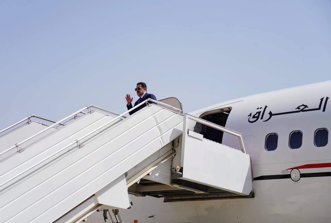 السوداني يغادر العاصمة بغداد متوجهاً إلى الأردن للمشاركة في مؤتمر (الاستجابة الإنسانية الطارئة في غزة)
