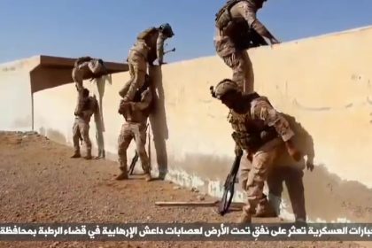 بالفيديو.. الاستخبارات العسكرية تعثر على نفقٍ لعصابات داعش الإرهابية غربي الأتبار
