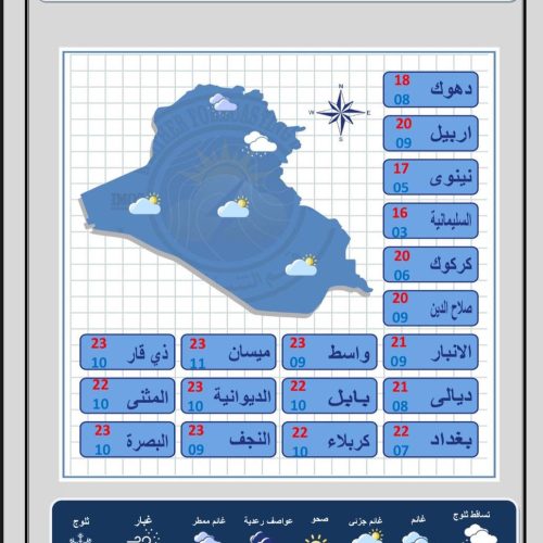 طقس العراق.. أمطار وثلوج شمالاً وانخفاض بالحرارة بعموم المحافظات خلال الأيام المقبلة