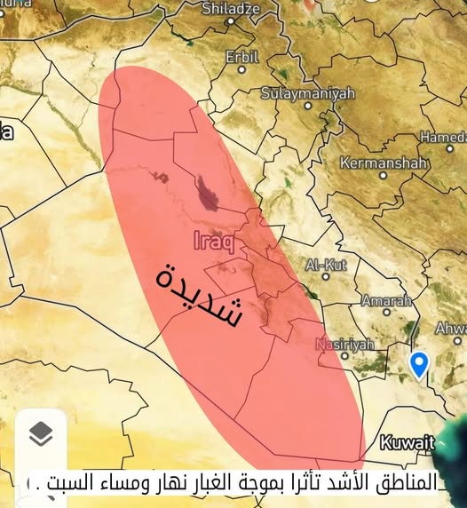 بالخريطة.. الأنواء تحدد المدن التي ستتأثر بشدة بموجة الغبار