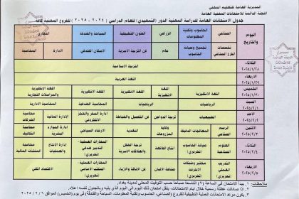 التربية تنشر جدول الامتحانات التمهيدية/ الخارجي لجميع الاختصاصات المشمولة بالتعليم المهني