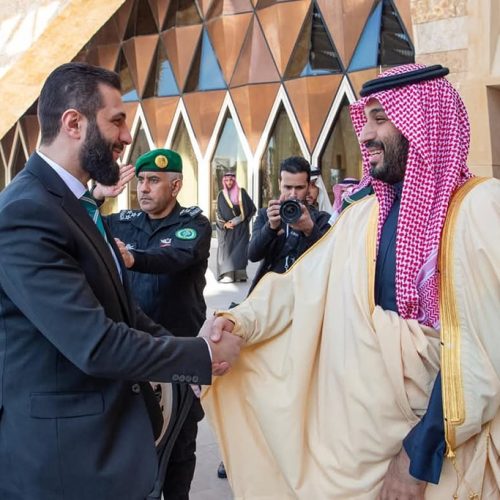 ولي العهد السعودي يستقبل الرئيس السوري أحمد الشرع في قصر اليمامة بالرياض