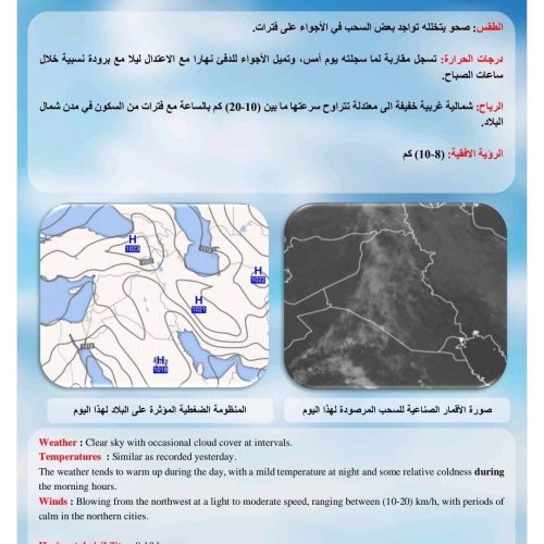 طقس العراق.. غيوم وانخفاض درجات الحرارة خلال الأيام المقبلة