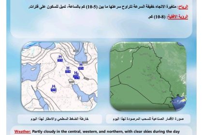 طقس العراق.. أمطار متفرقة وانخفاض درجات الحرارة خلال الأيام المقبلة