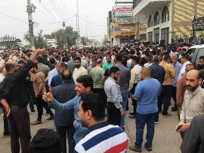 بالصور.. إضراب الملاكات التربوية أمام نقابة المعلمين في ميسان