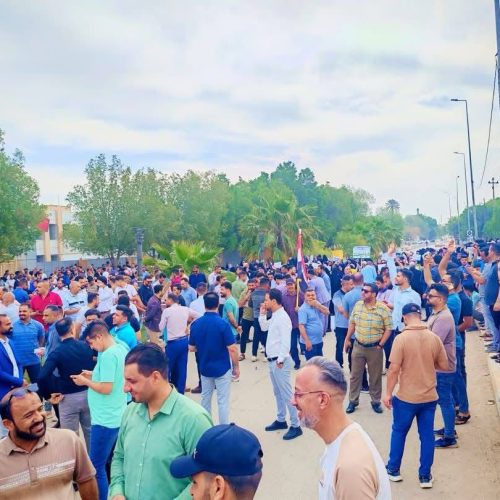 بالصور.. تظاهرات وإضراب المعلمين في محافظة الديوانية