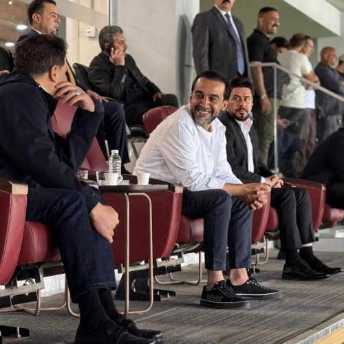 رئيس حزب "تقدم" الرئيس محمد الحلبوسي يحضر مباراة الزوراء والكرمة.. صور